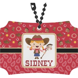 Red Western Rear View Mirror Ornament (Personalized)