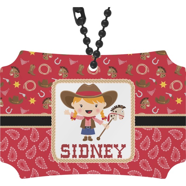 Custom Red Western Rear View Mirror Ornament (Personalized)
