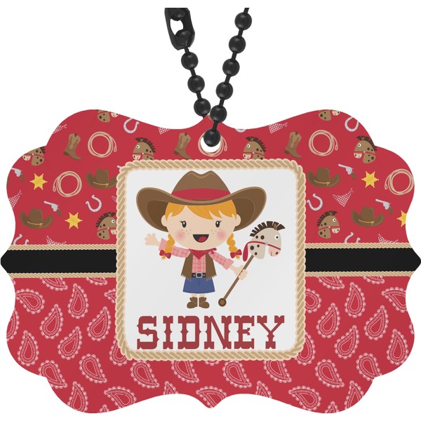 Custom Red Western Rear View Mirror Charm (Personalized)