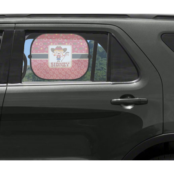 Red Western Car Sun Shade Black - In Car Window