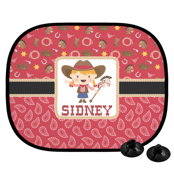 Custom Red Western Car Side Window Sun Shade (Personalized)