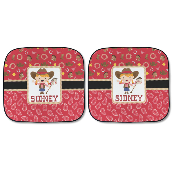Red Western Car Sun Shades - FRONT