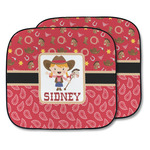 Red Western Car Sun Shade - Two Piece (Personalized)