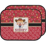 Red Western Car Floor Mats (Back Seat) (Personalized)