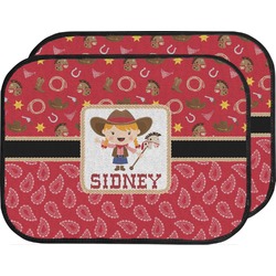 Red Western Car Floor Mats (Back Seat) (Personalized)
