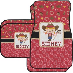 Red Western Car Floor Mats Set - 2 Front & 2 Back (Personalized)