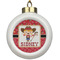 Red Western Ceramic Ball Ornament (Personalized)