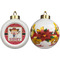 Red Western Ceramic Christmas Ornament - Poinsettias (APPROVAL)