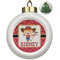 Red Western Ceramic Christmas Ornament - Xmas Tree (Front View)