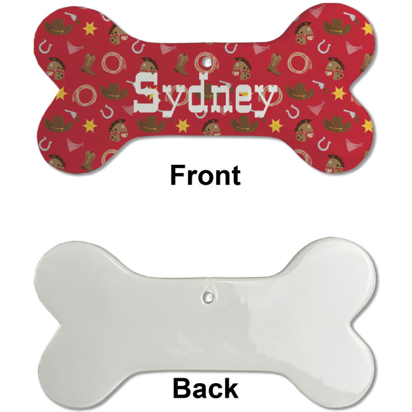 Red Western Ceramic Flat Ornament - Bone Front & Back Single Print (APPROVAL)