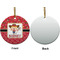 Red Western Ceramic Flat Ornament - Circle Front & Back (APPROVAL)