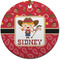 Red Western Ceramic Flat Ornament - Circle (Front)