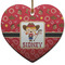 Red Western Ceramic Flat Ornament - Heart (Front)
