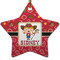 Red Western Ceramic Flat Ornament - Star (Front)