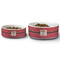 Red Western Ceramic Dog Bowls - Size Comparison