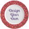Red Western Ceramic Dinner Plates (Set of 4) (Personalized)