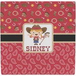 Red Western Ceramic Tile Hot Pad (Personalized)