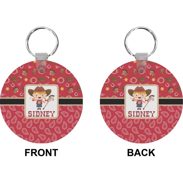Red Western Circle Keychain (Front + Back)