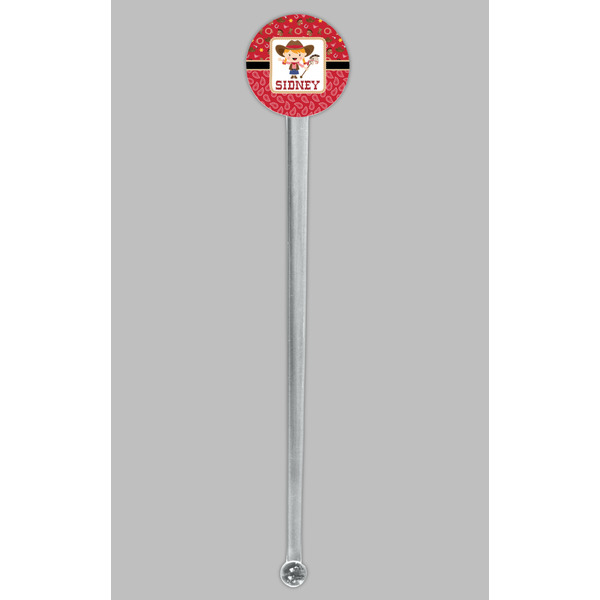 Red Western Clear Plastic 7" Stir Stick - Round - Single Stick