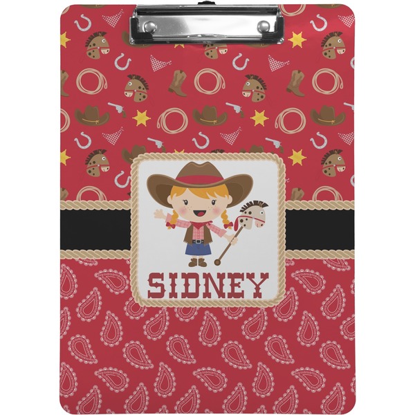 Custom Red Western Clipboard (Letter Size) (Personalized)
