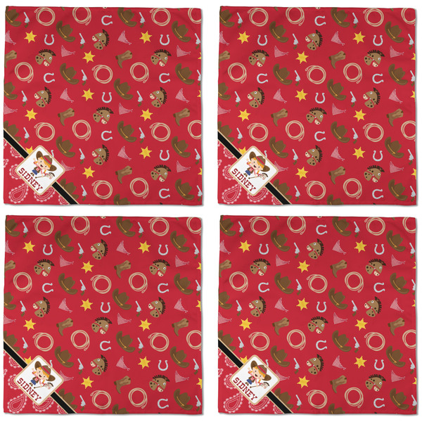 Red Western Cloth Napkins - Personalized Dinner (APPROVAL) Set of 4