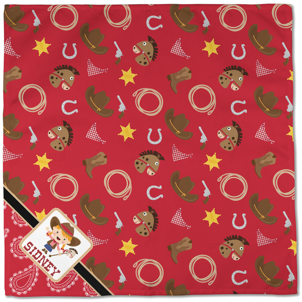 Red Western Cloth Napkins - Personalized Dinner (Full Open)