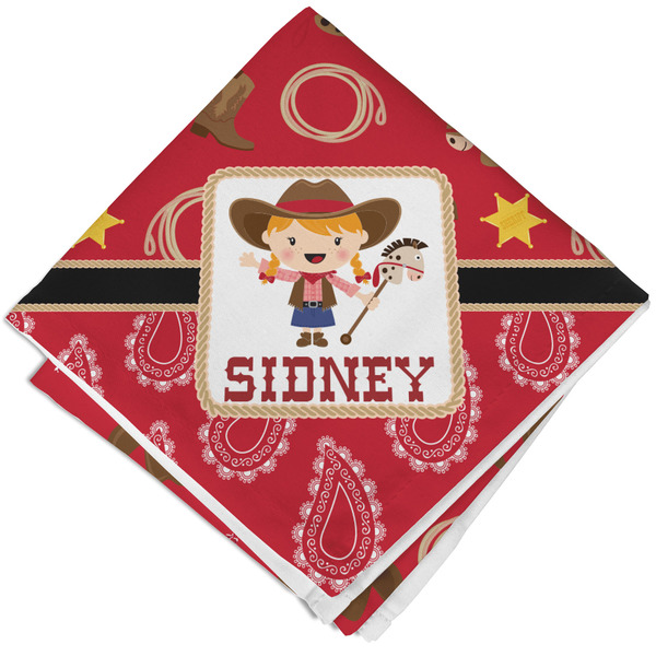 Red Western Cloth Napkins - Personalized Lunch (Folded Four Corners)