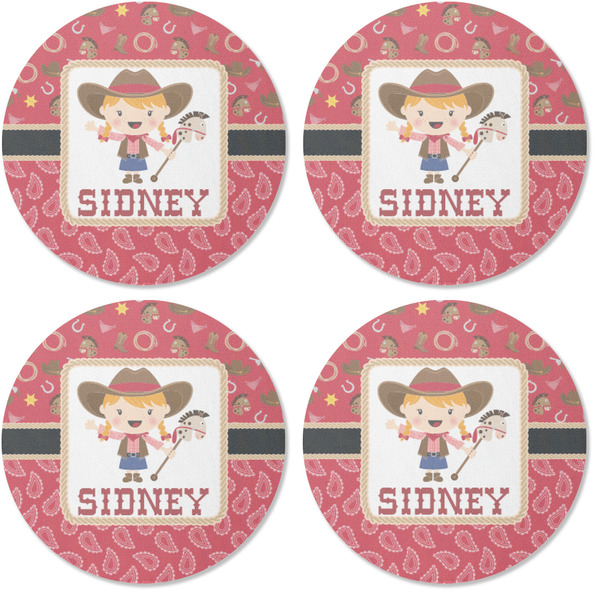 Red Western Coaster Round Rubber Back - Apvl