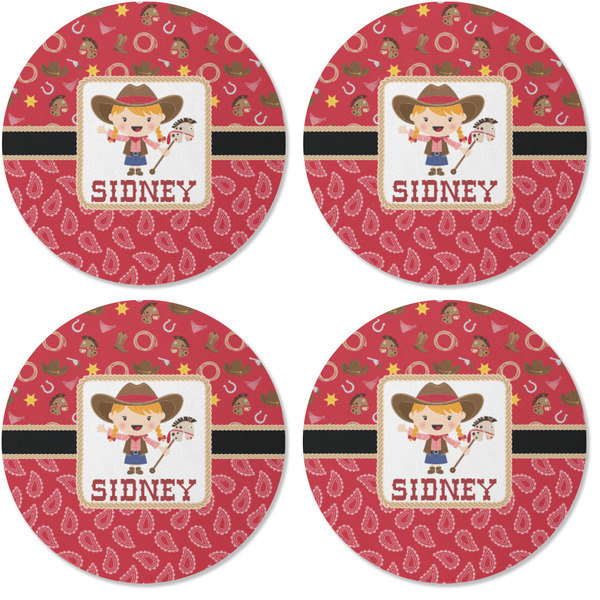 Red Western Coaster Round Rubber Back - Apvl