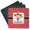 Red Western Square Rubber Backed Coasters - Set of 4 (Personalized)
