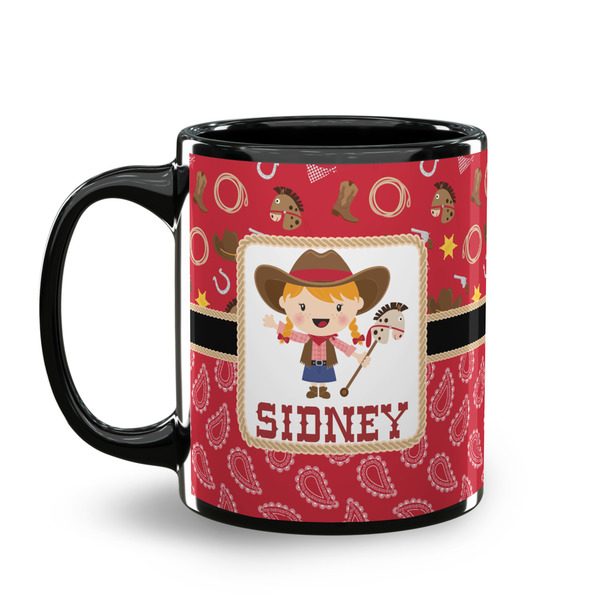 Red Western Coffee Mug - 11 oz - Black