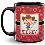 Red Western 11 Oz Coffee Mug - Black (Personalized)