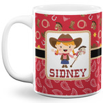 Red Western 11 Oz Coffee Mug - White (Personalized)