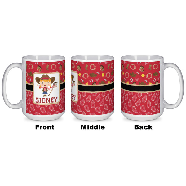 Red Western Coffee Mug - 15 oz - White APPROVAL