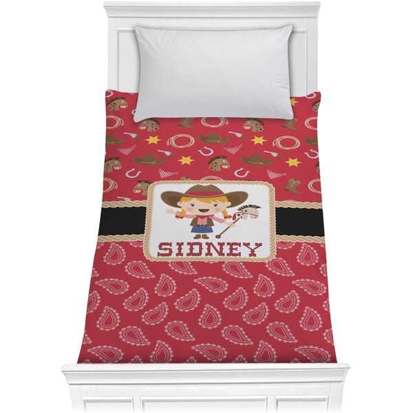 Custom Red Western Comforter - Twin (Personalized)
