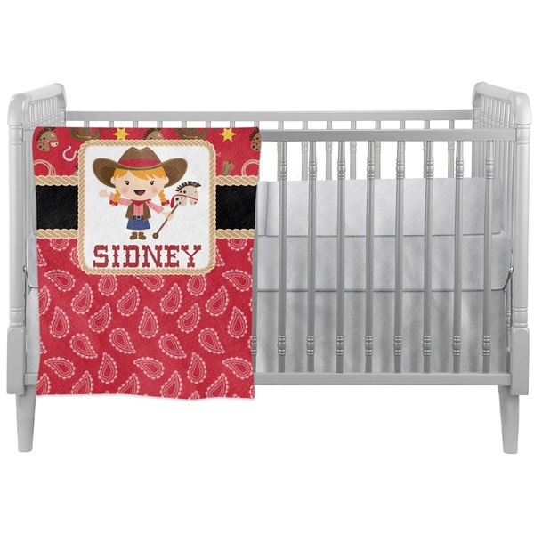 Custom Red Western Crib Comforter / Quilt (Personalized)