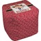 Red Western Cube Pouf Ottoman (Personalized)