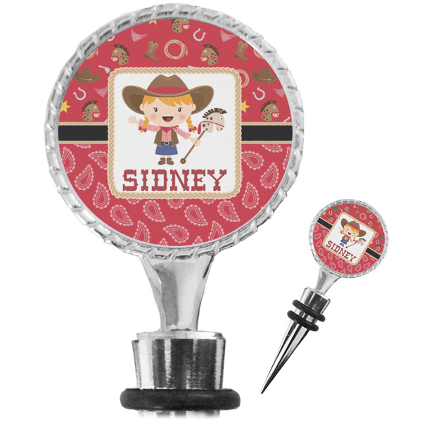 Custom Red Western Wine Bottle Stopper (Personalized)