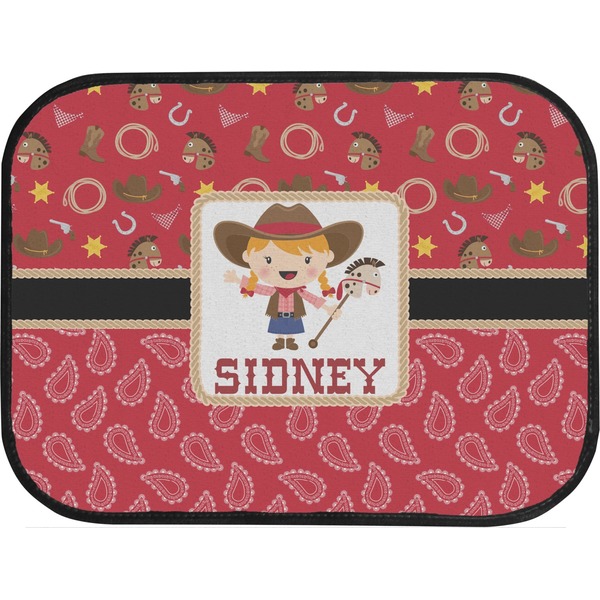 Red Western Custom Car Floor Mats (Back Seat)