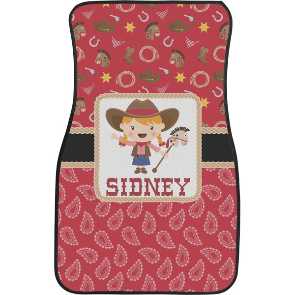 Red Western Custom Car Floor Mats (Front Seat)