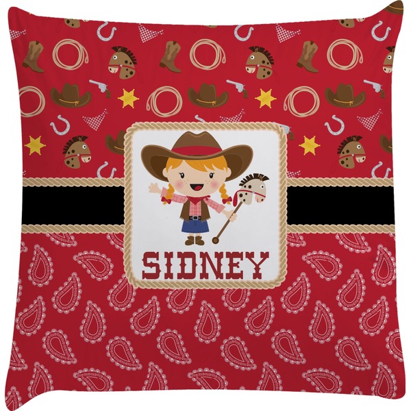 Custom Red Western Decorative Pillow Case (Personalized)