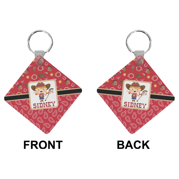 Red Western Diamond Keychain (Front + Back)