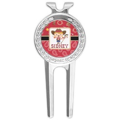 Red Western Golf Divot Tool & Ball Marker (Personalized)