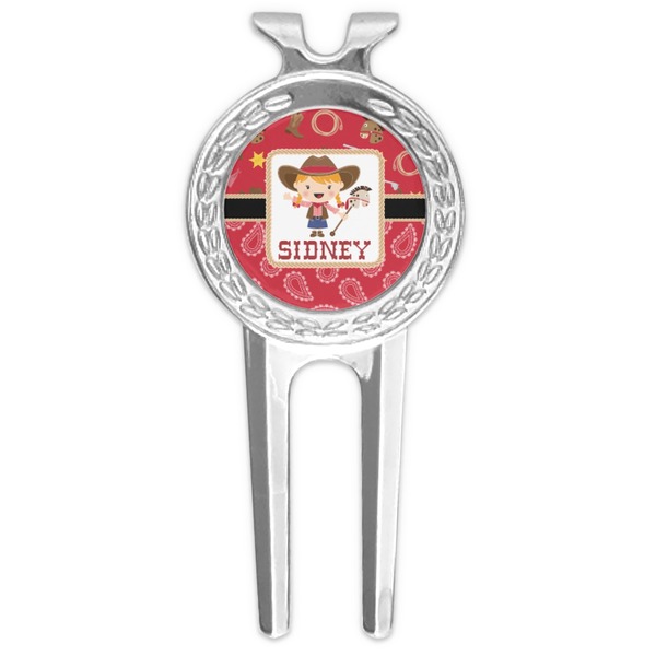 Custom Red Western Golf Divot Tool & Ball Marker (Personalized)