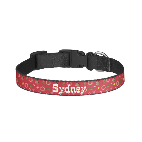 Custom Red Western Dog Collar - Large (Personalized)