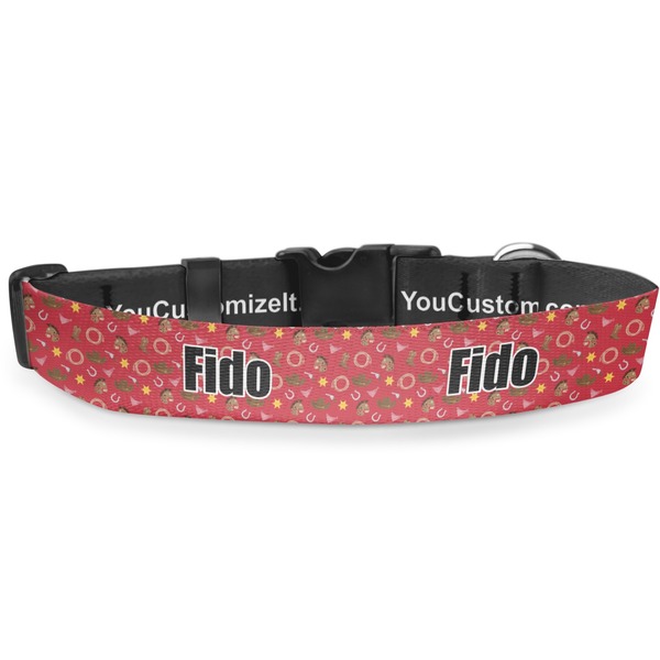 Custom Red Western Deluxe Dog Collar (Personalized)