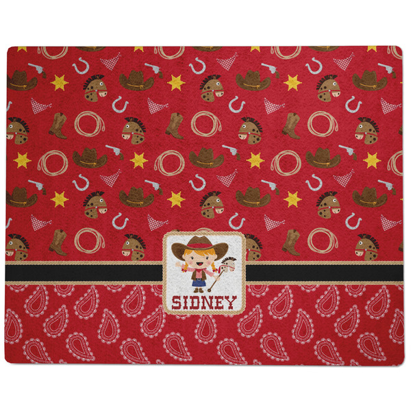 Red Western Dog Food Mat - Large without Bowls