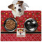 Red Western Dog Food Mat - Medium LIFESTYLE