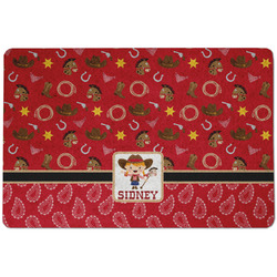 Red Western Dog Food Mat w/ Name or Text