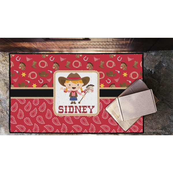 Red Western Door Mat - LIFESTYLE (Lrg)